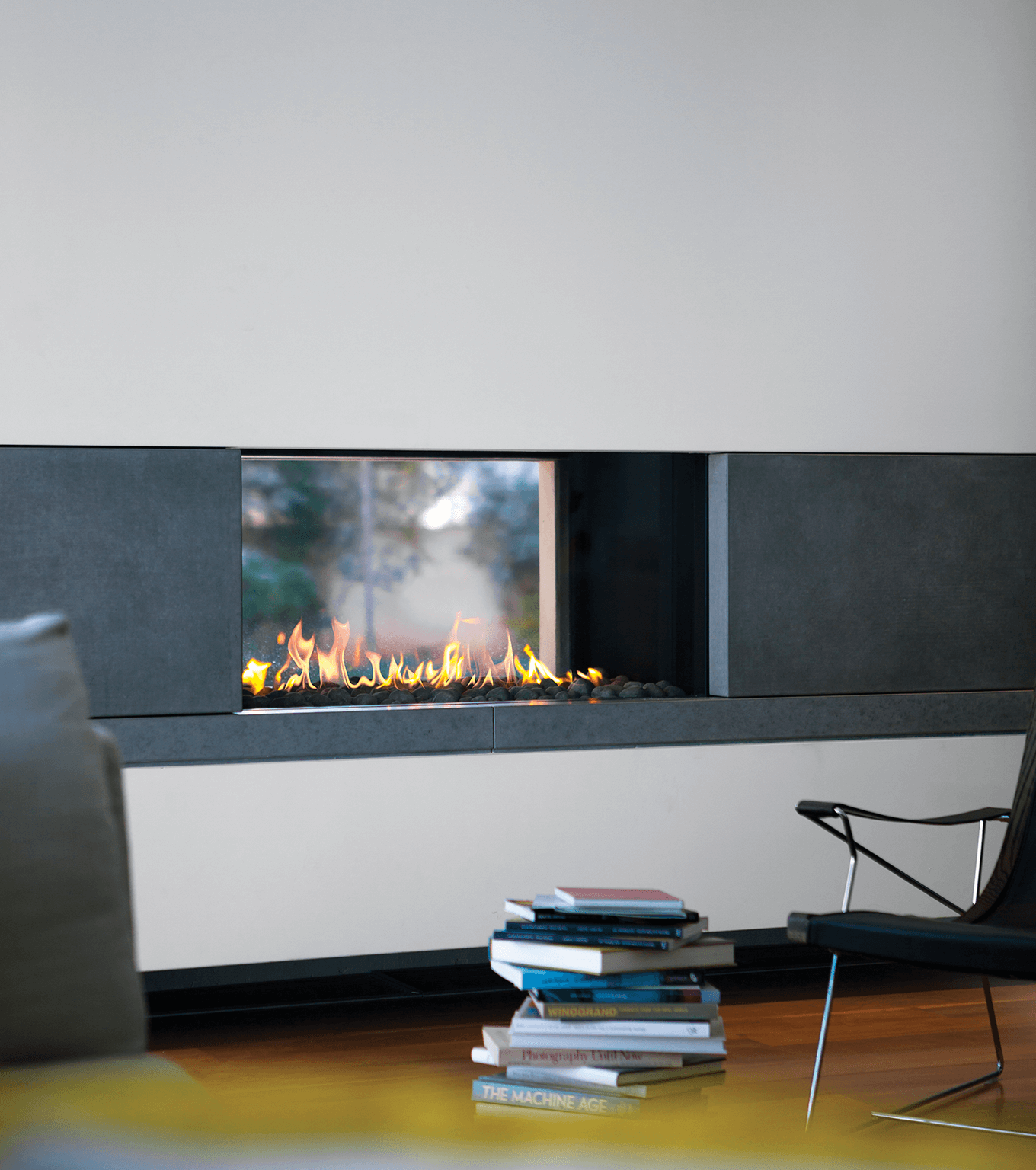 ortal double sided gas fireplace