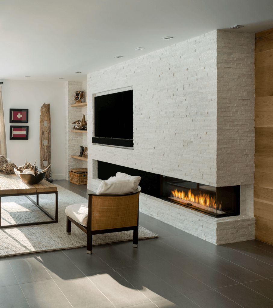 Corner gas fireplaces Ortal | Oblica