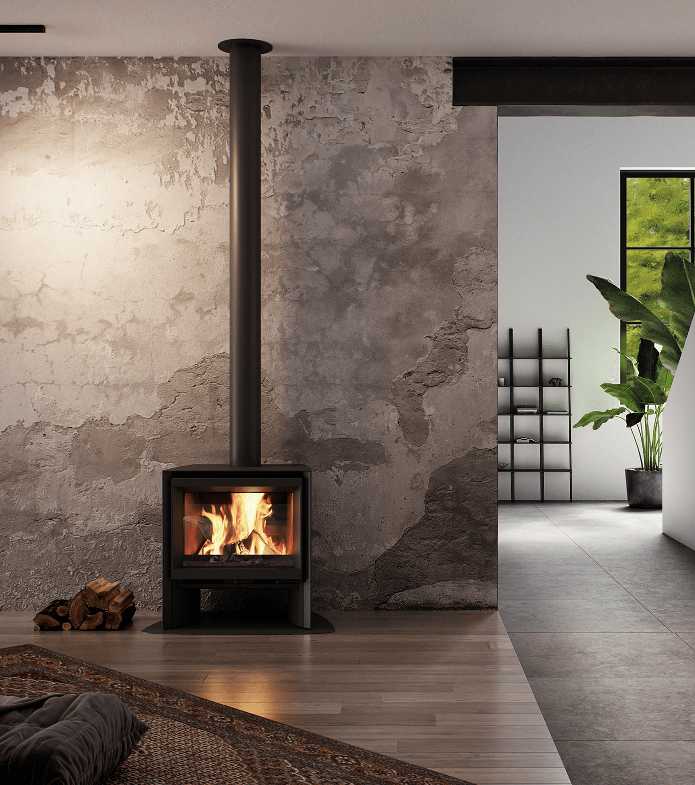 Stuv 6 freestanding energy efficient fireplace